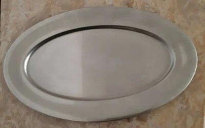 Plat de service ovale en inox signé Royal BB France - Photo 1/4
