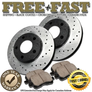 H0312 FRONT Premium BLACK Brake Rotors Pads FOR 2000 2001 Jeep Cherokee XJ - Picture 1 of 5