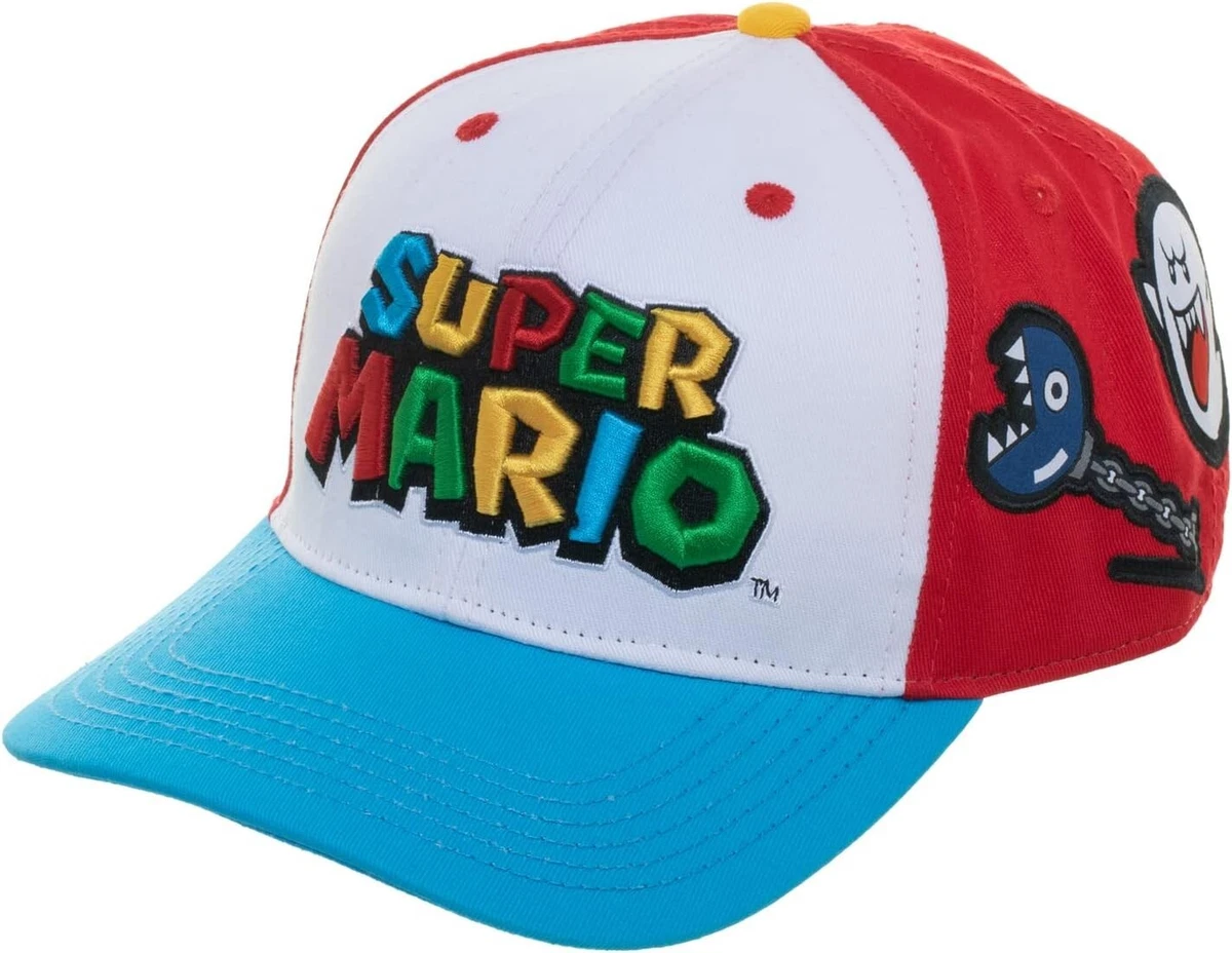 Mario Inspired Custom Embroidered Hat – Super Mario Gamer Cap With Power-ups & Villains – Retro Gaming Snapback For Nintendo Fans