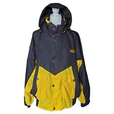 Coleman Max Men's Large Hooded Rain Jacket Parka Coat Windbreaker Black & Yellow