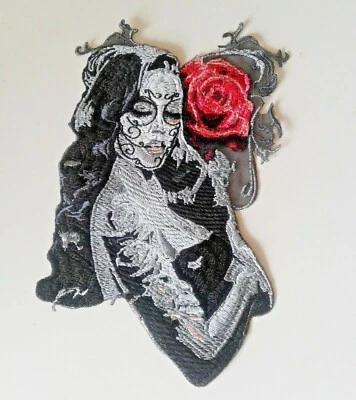 Santa Muerte Handmade Embroidered Patch - Image 1 of 4