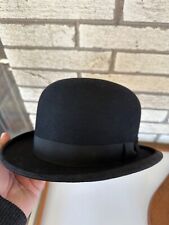 Vintage Mens 7 3/8 Size Black Bowler Style Mens Hat Arthurs Chicago