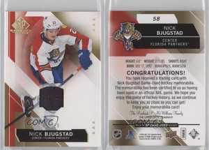 2015-16 SP Game-Used Spectrum Gold Prime Jersey /99 Nick Bjugstad #58