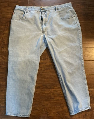 Jeans jeans vintage anos 90 corneta menino caimento solto perna larga tamanho 44X30 skatista hip hop - Imagem 1 de 4