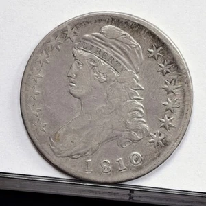 1810 Bust Half Dollar - XF Details, Old Clean w/ Rev Environ Damage (#53070-K) - Picture 1 of 8