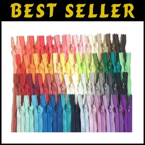 Assorted Color Nylon Zippers 14" Pack - 110 Pcs - Picture 1 of 4