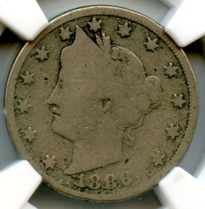 1886 Liberty Nickel, NGC G 4 - Picture 1 of 3