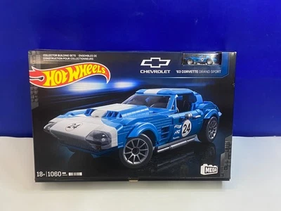 MEGA HOT WHEELS 1963 CORVETTE GRAND SPORT RACE CAR BUILDING TOY KIT SEALED - Image 1 of 4
