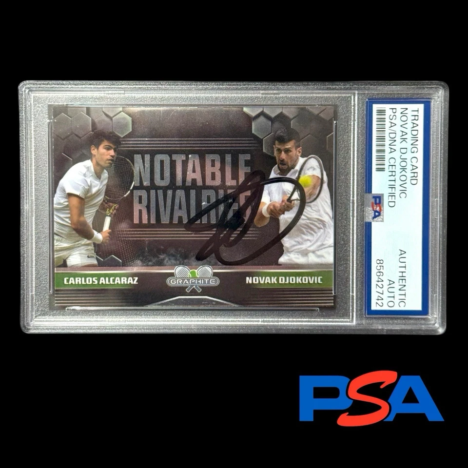 Novak Djokovic 2024 Topps Grafito Novak Djokovic Auto PSA Auténtico Alcaraz Foto 1 de 2