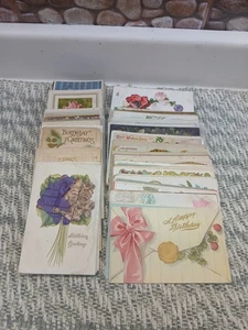 95- 1900's Wishes Postcards Posted Dated - Picture 1 of 23