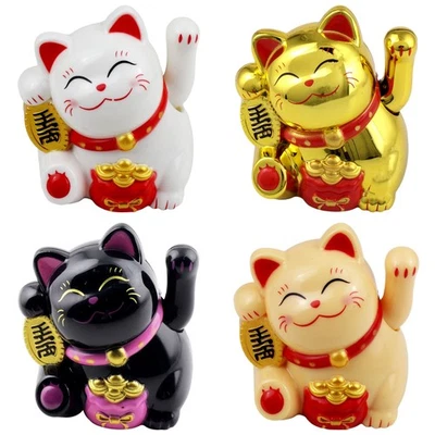Glückskatze Mini Maneki-neko Talisman Solar 5cm Winkekatze Lucky cat - Bild 1 von 4