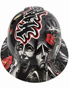 full brim hard hat custom hydro dipped IN LAUGH NOW CRY LATER HARDCORE AMERICAN - Picture 1 of 7