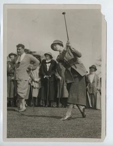 Joyce Wethered Plays C J Tolley Golf c1920s Press Photo - Picture 1 of 2