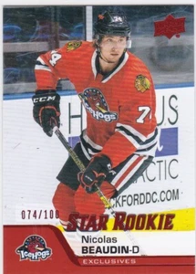 2020-21 Upper Deck AHL Exclusives Star Rookies #74/100 Nicolas Beaudin #189 - Picture 1 of 1