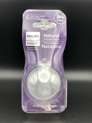 Philips Avent Natural Response 3M+ 婴儿奶瓶奶嘴 4 个 — 第 1/2 张图片