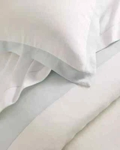 $398 Nuevo Edredón Serena & Lily Salento LINO Azul Claro Cielo Blanco Doble - Imagen 1 de 7