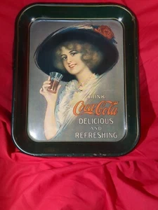 Vintage 1970's Coca Cola Coke Serving Tray 1912 Hamilton King Girl 11" x 13" - Picture 1 of 5