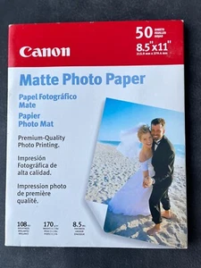Papel fotográfico Canon 8,5” x 11” mate calidad premium 50 hojas (NUEVO) - Imagen 1 de 3