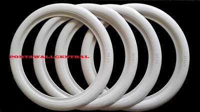 16" Wide Motorcycle Atlas White Wall Portawall Tyre insert Trim Set 4x. - Image 1 of 3