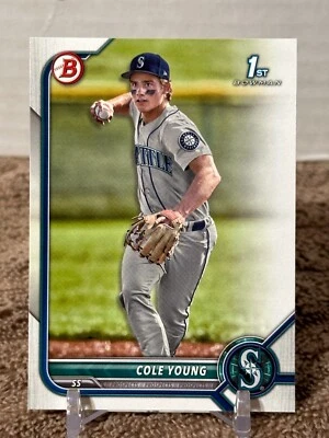 2022 Bowman Draft Paper Cole Young Mariners 1st Bowman Prospect #BD-112 - Image 1 of 2