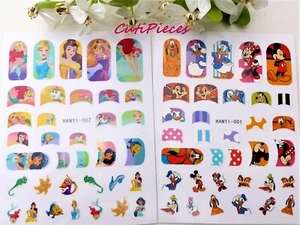 Pegatinas de arte en uñas francés cubierta completa arco de jazmín hermoso de Mickey Minnie Donald Ariel - Imagen 1 de 5