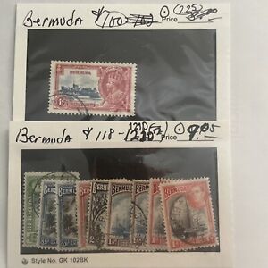 11 1938-51 Bermuda Stamps | Sc #100, #118-121D | All Used | CV $12.70