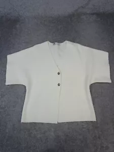 Zara Sweater Womens Large Ivory Knit Cardigan - Picture 1 of 8