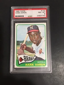 Topps Hank Aaron 1965, #170, PSA 8, HOF (¡Envío gratuito en cualquier 3!) - Imagen 1 de 2
