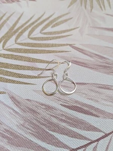 Solid Sterling Silver Infinity Symbol Dangle Drop Earrings - Picture 1 of 3