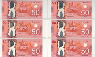 RARE 18 Consecutive 666 GEM UNCIRCULATED 2012 Canadian $50 Dollar Bill Note - Image 1 of 4
