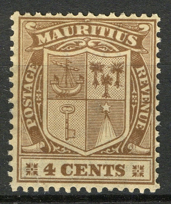 Mauritius 1925, 4c Coat of arms MNH, Mi 179 cat €3,4 as MH - Image 1 of 1