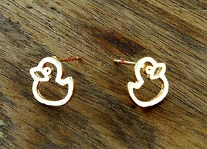 NEW EARRINGS BEAUTY BIRD STYLE EXCLUSIVE FASHION ANTIALLERGIC GOLD COLOR - Picture 1 of 2