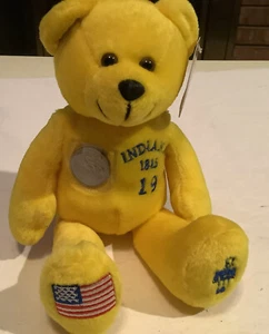 TIMELESS TOYS State Quarter Bear 2002  #19 INDIANA Plush Beanie Collectible - Picture 1 of 6