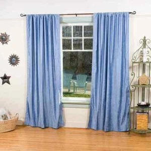 Cortinas/cortinas/paneles de terciopelo azul caribeño - 43 x 84 pulgadas - Imagen 1 de 2