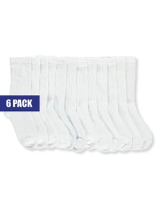 Winner's Choice Girls’ 6-Pack Crew Socks Color: white Size: 4 - 6.5 - Picture 1 of 1