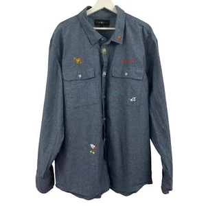 Teddy Fresh Men’s Farm Animals Denim Button Down Shirt Size 3XL - Picture 1 of 5