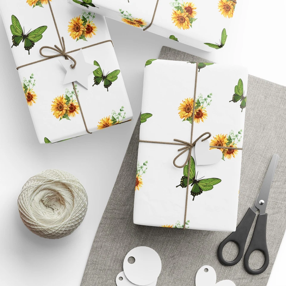 All Occasion Sunflower Wrapping, Butterflies, Birthday Special Occasion - Image 1 of 1