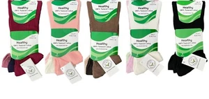 3 Pairs Ladies Natural 100% Cotton Diabetic Healthy Non Elastic Socks UK 4-7 - Picture 1 of 6