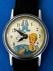 Vintage Cinderella Watch Walt Disney Productions Princess Stainless Parts repair - Picture 1 of 9