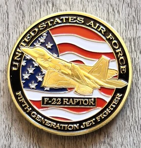 U S AIR FORCE F-22 RAPTOR Challenge Coin - Picture 1 of 3