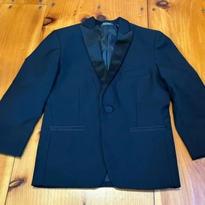 SEVEN26 Boys 6 Black Super 140s Wool Tuxedo Jacket Blazer - Picture 1 of 9