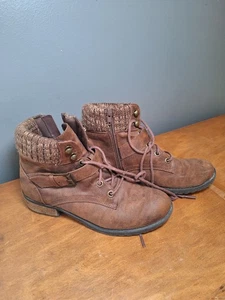 Skechers Womens 9.5 Brown Side Zip Boots - Picture 1 of 5