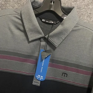 NEW Travis Mathew Polo Shirt Mens M Gray Pima Golf Performance The Standard Club - Picture 1 of 10