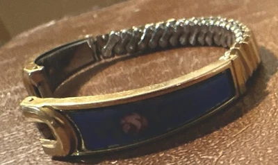 Vintage 50's JB Jacoby-Bender Blue/pink Flower Watch Band Bracelet 5.25” - Image 1 of 4