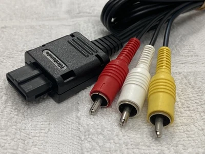 Official Nintendo AV Cable Audio TV Lead RCA adapter Snes N64 Gamecube A1 Pak - Image 1 of 4
