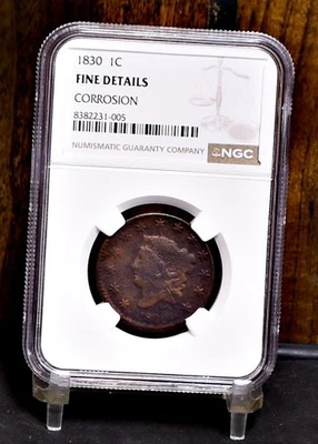 1830 Large Cent - NGC Fine Details, Corrosion (#60037-L) - Image 1 of 4