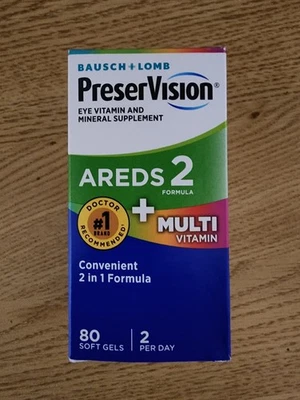 Suplemento vitamínico y mineral para ojos PreserVision fórmula Areds2 + multivitamínico 80 Foto 1 de 2