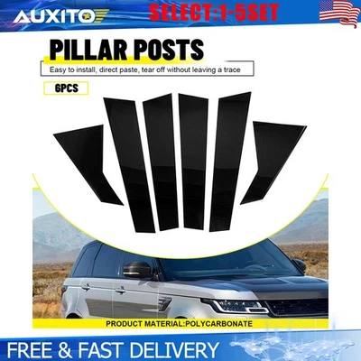 Postes de pilar negro brillante moldura de ventana de puerta para Range Rover Sport 2014-2022 6-30X Foto 1 de 4