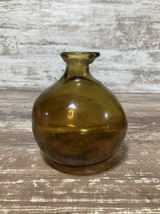 VivaTerra Chocolate 8" Balloon Recycled Glass Vase - Made in Spain - Picture 1 of 7