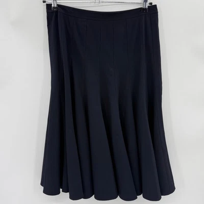 INC Mujer Azul Rodilla Circular Falda Talla 8 Cremallera Lateral Profesional Femenina Columpio Foto 1 de 4